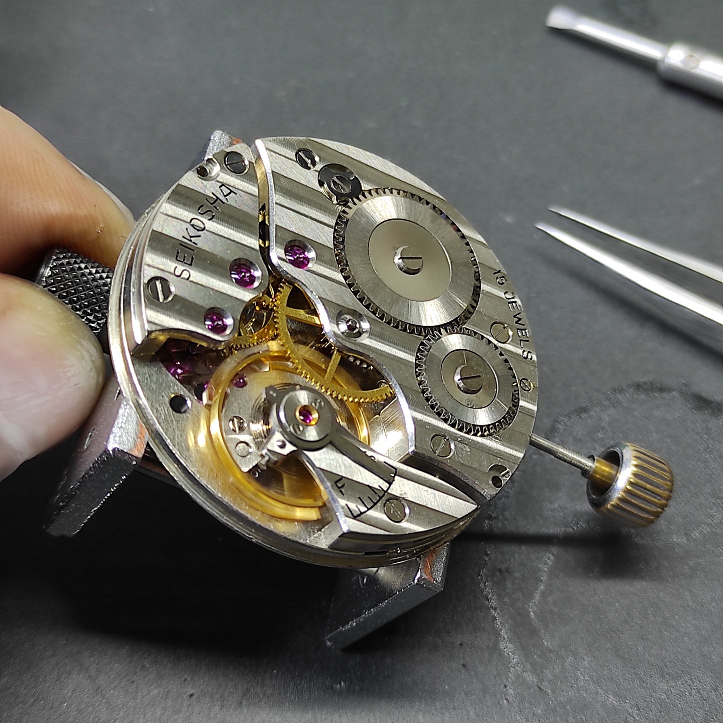 1964 Seiko Seikosha Precision Second Setting Japan National Railway Pocket Watch