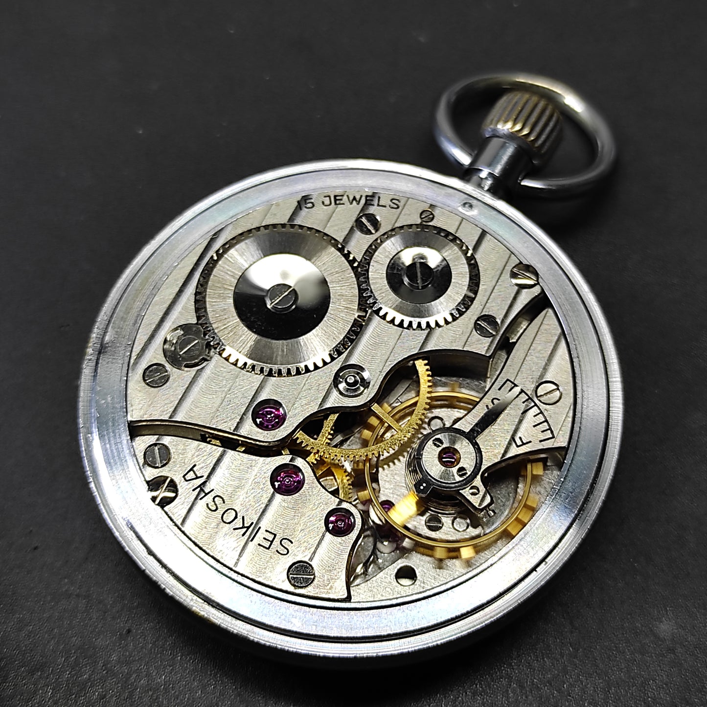 1964 Seiko Seikosha Precision Second Setting Japan National Railway Pocket Watch