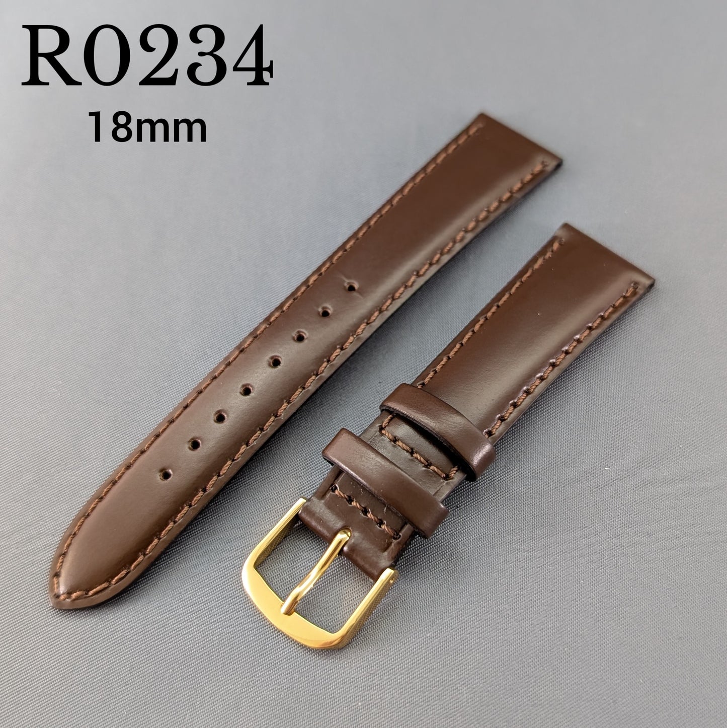 Seiko R0234, 18mm brown cowhide leather strap
