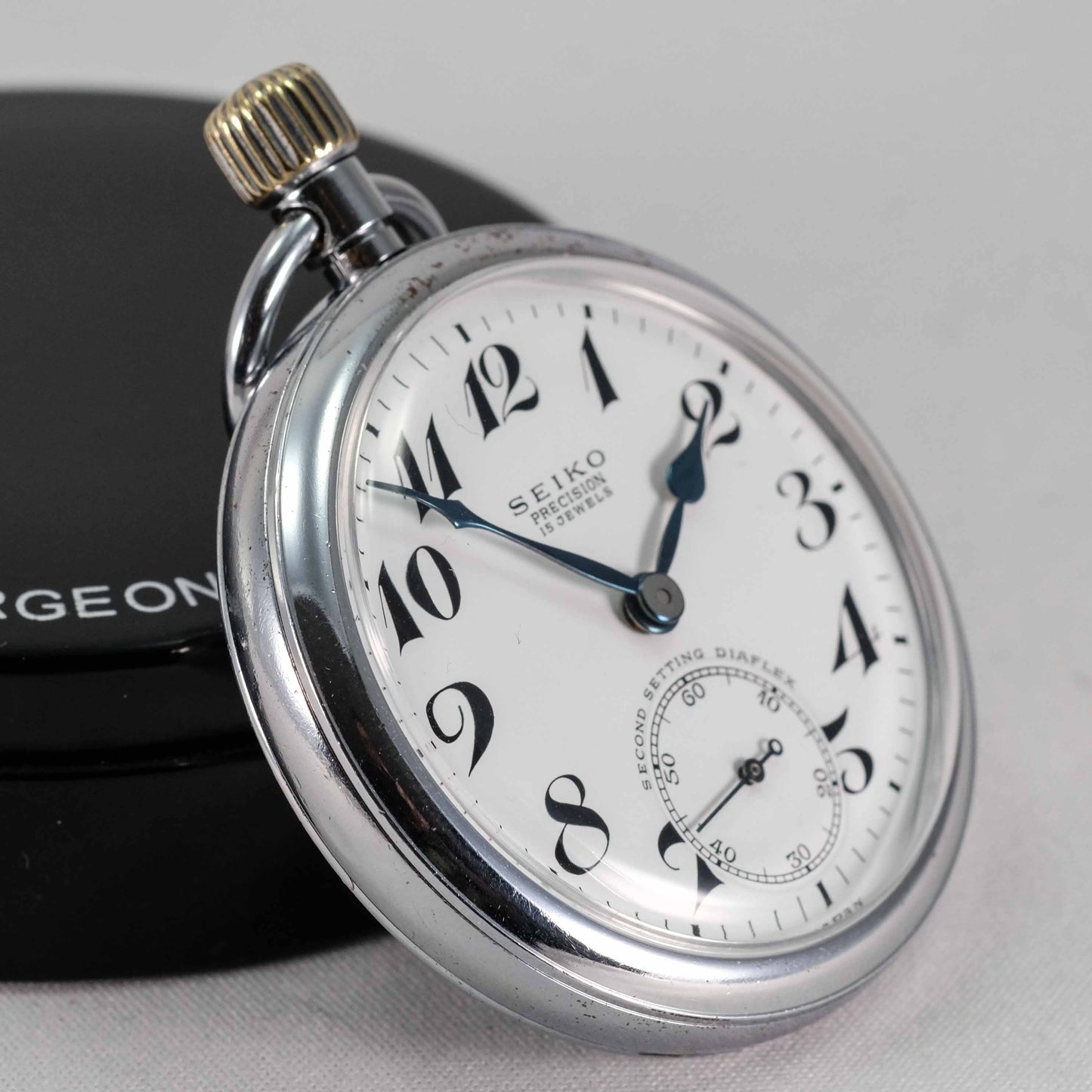 1964 Seiko Seikosha Precision Second Setting Japan National Railway Pocket Watch