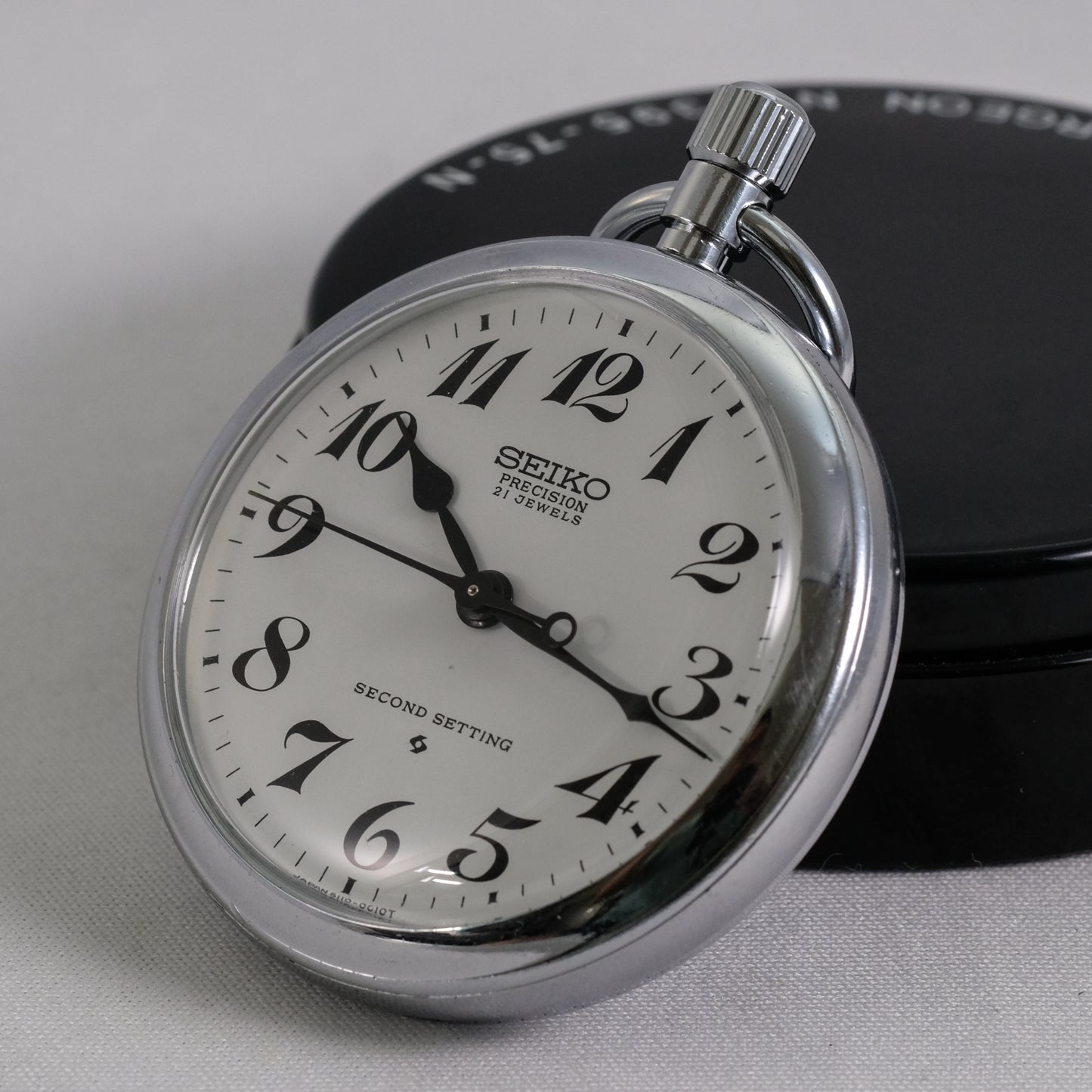 1977 Seiko Precision Second Setting 6110-0010 Railway Pocket Watch