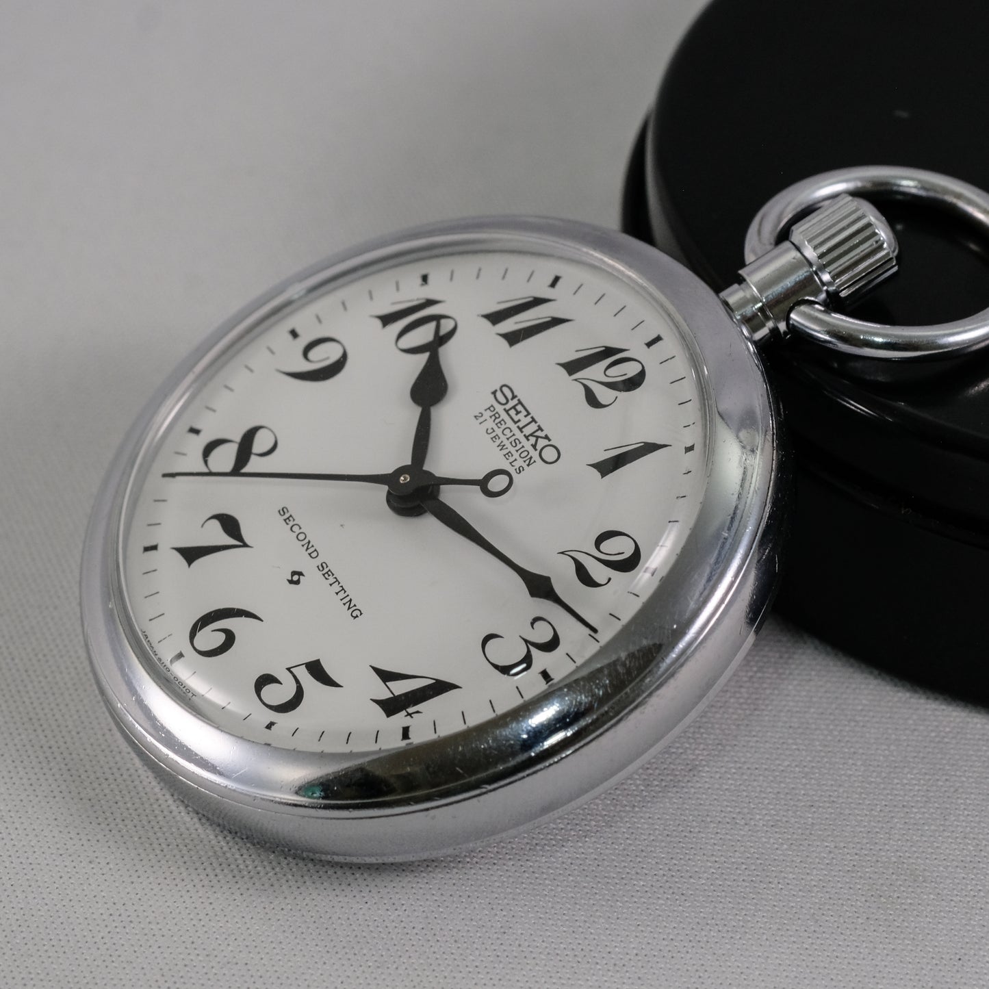 1977 Seiko Precision Second Setting 6110-0010 Railway Pocket Watch