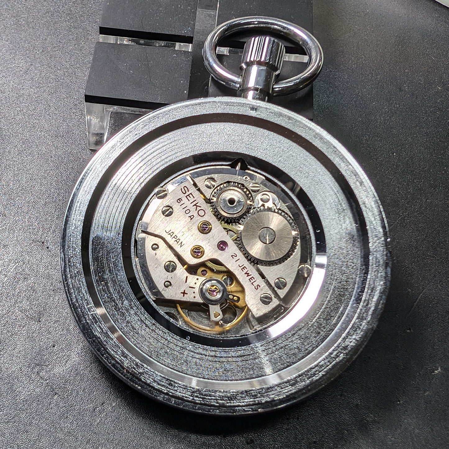1977 Seiko Precision Second Setting 6110-0010 Railway Pocket Watch