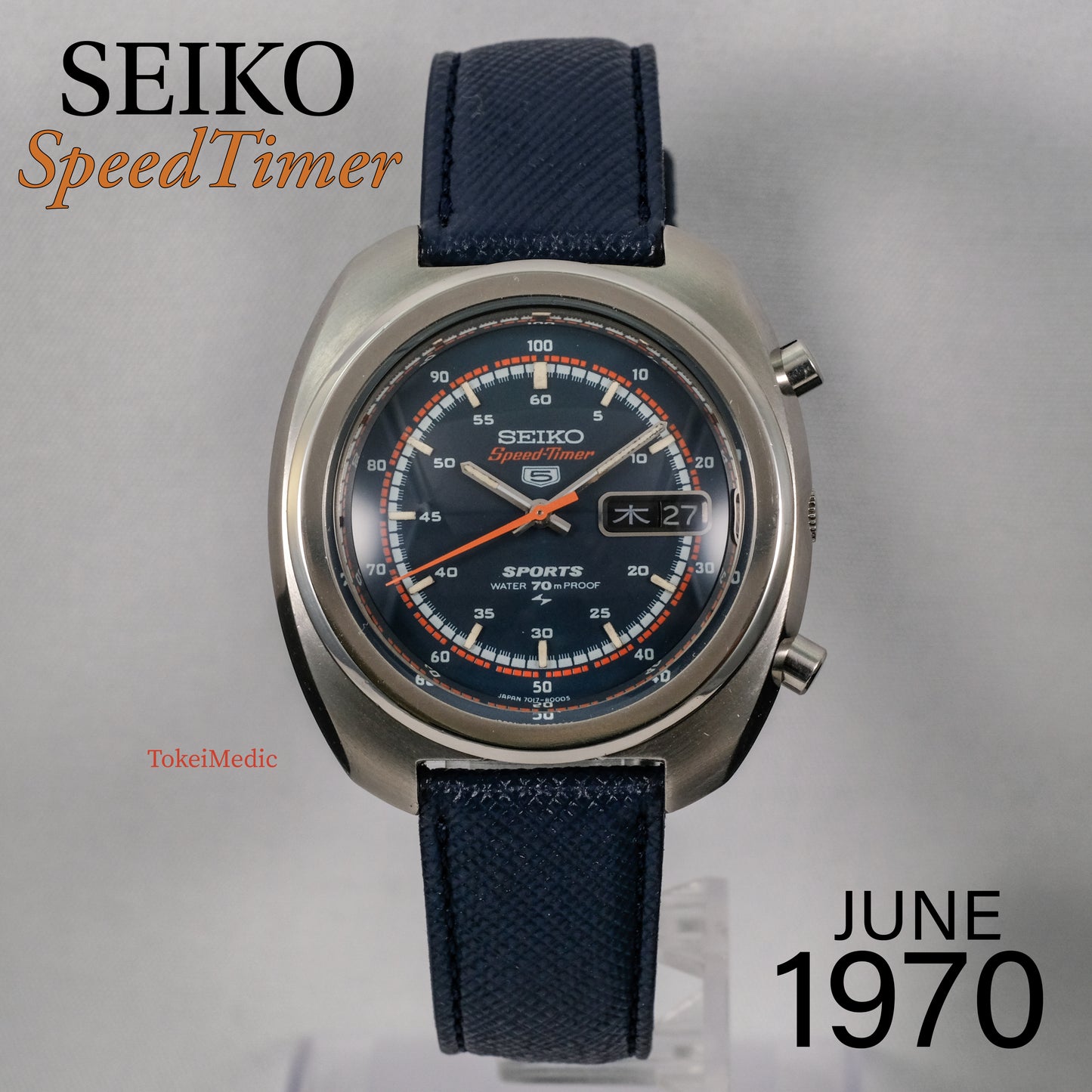 1970 Seiko 5 Sports SpeedTimer Flyback Chronograph 7017-8000