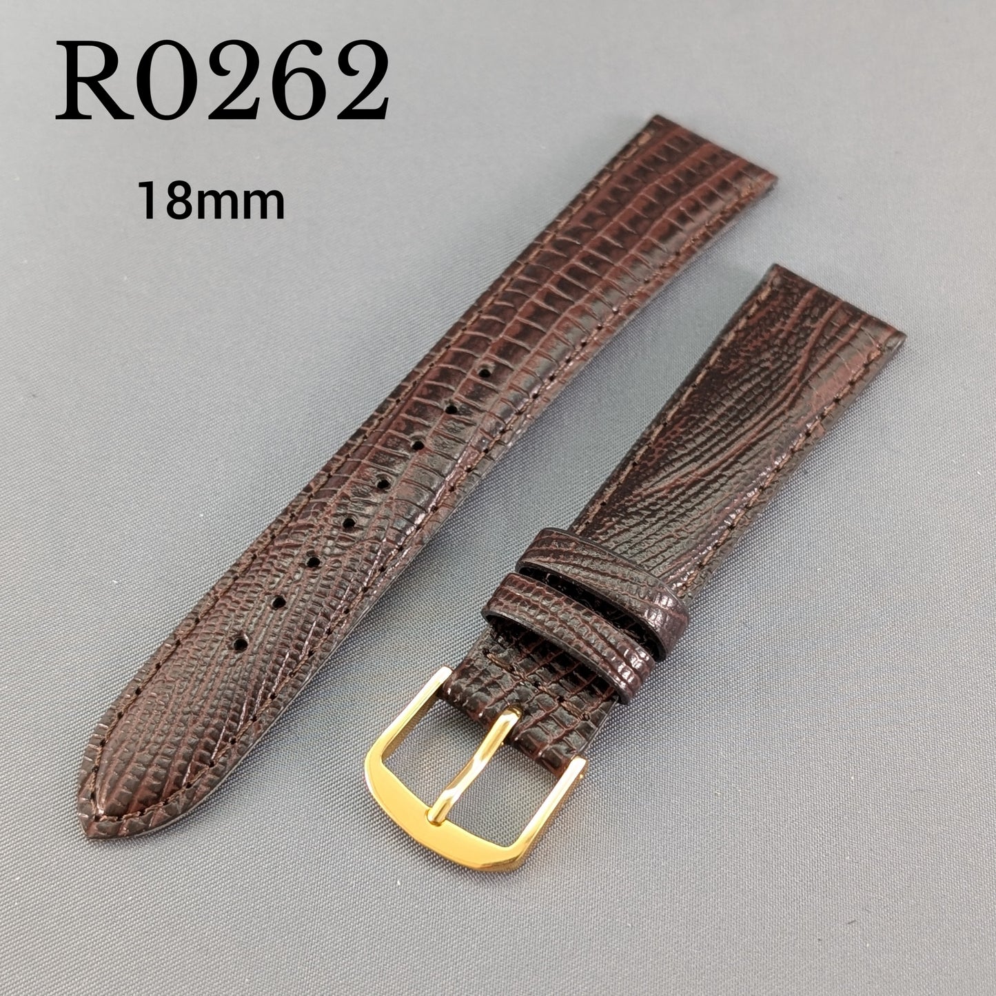 Seiko R0262, 18mm brown cowhide leather strap