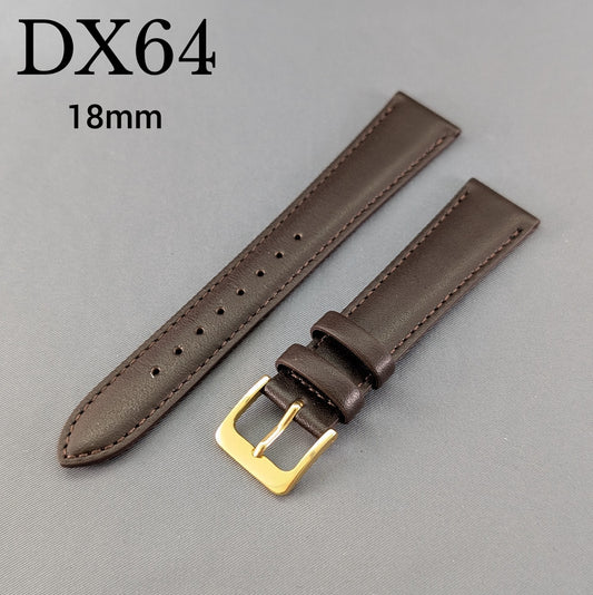 Seiko DX64, 18mm brown cowhide leather strap