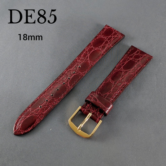 Seiko DE85, 18mm burgundy cowhide leather strap