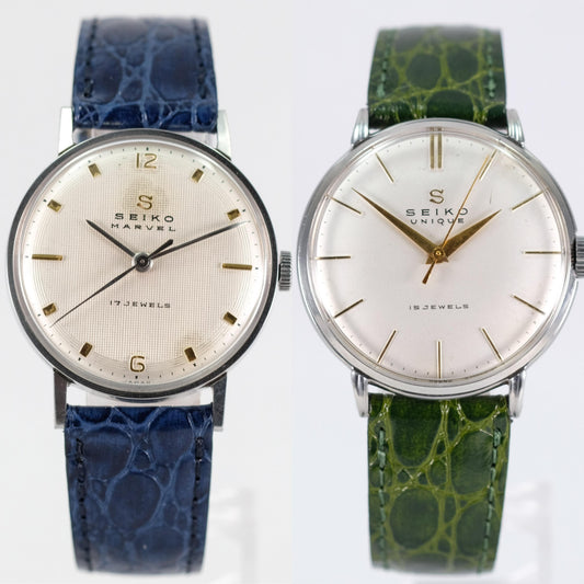 1957 Seiko Marvel J13020 and 1955 Seiko Unique U14005
