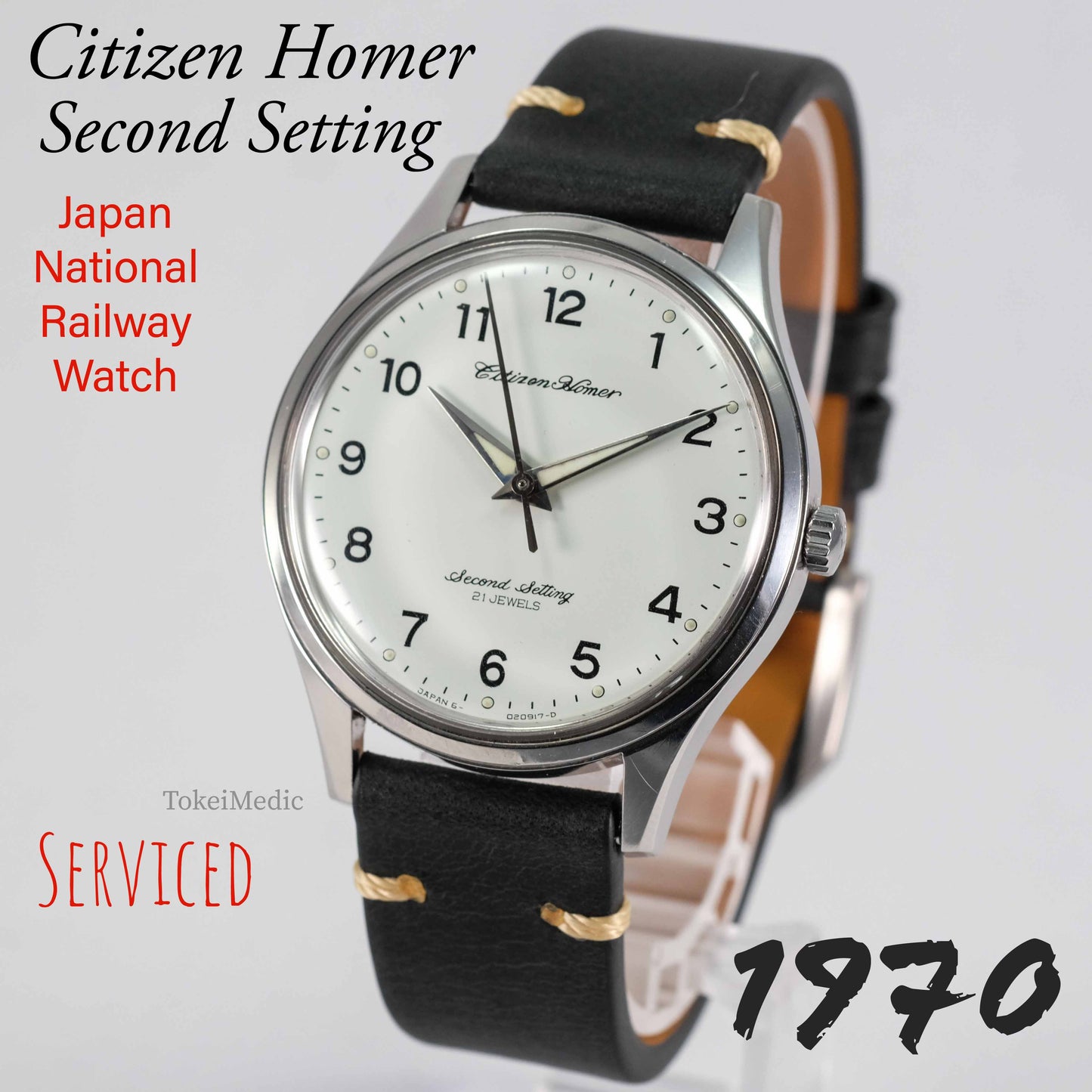 1970 Citizen Homer Second Setting Japan National Railway Watch