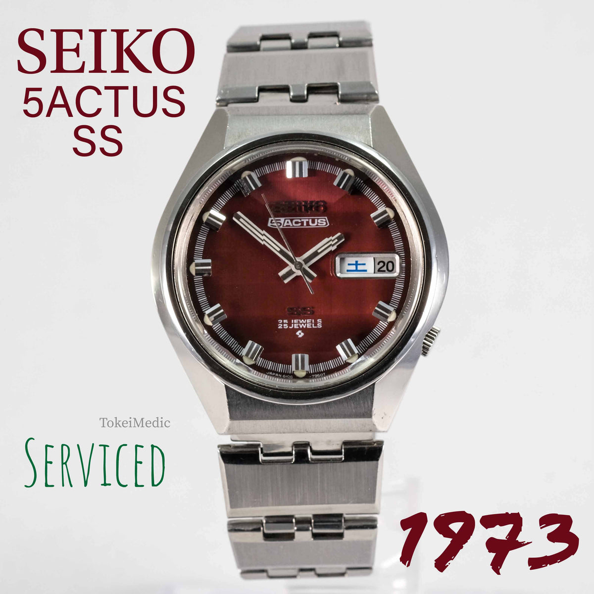 SEIKO 5 ACTUS 25JEWELS 6106-7690 自動巻き腕時計 1973 Seiko 5 Actus 