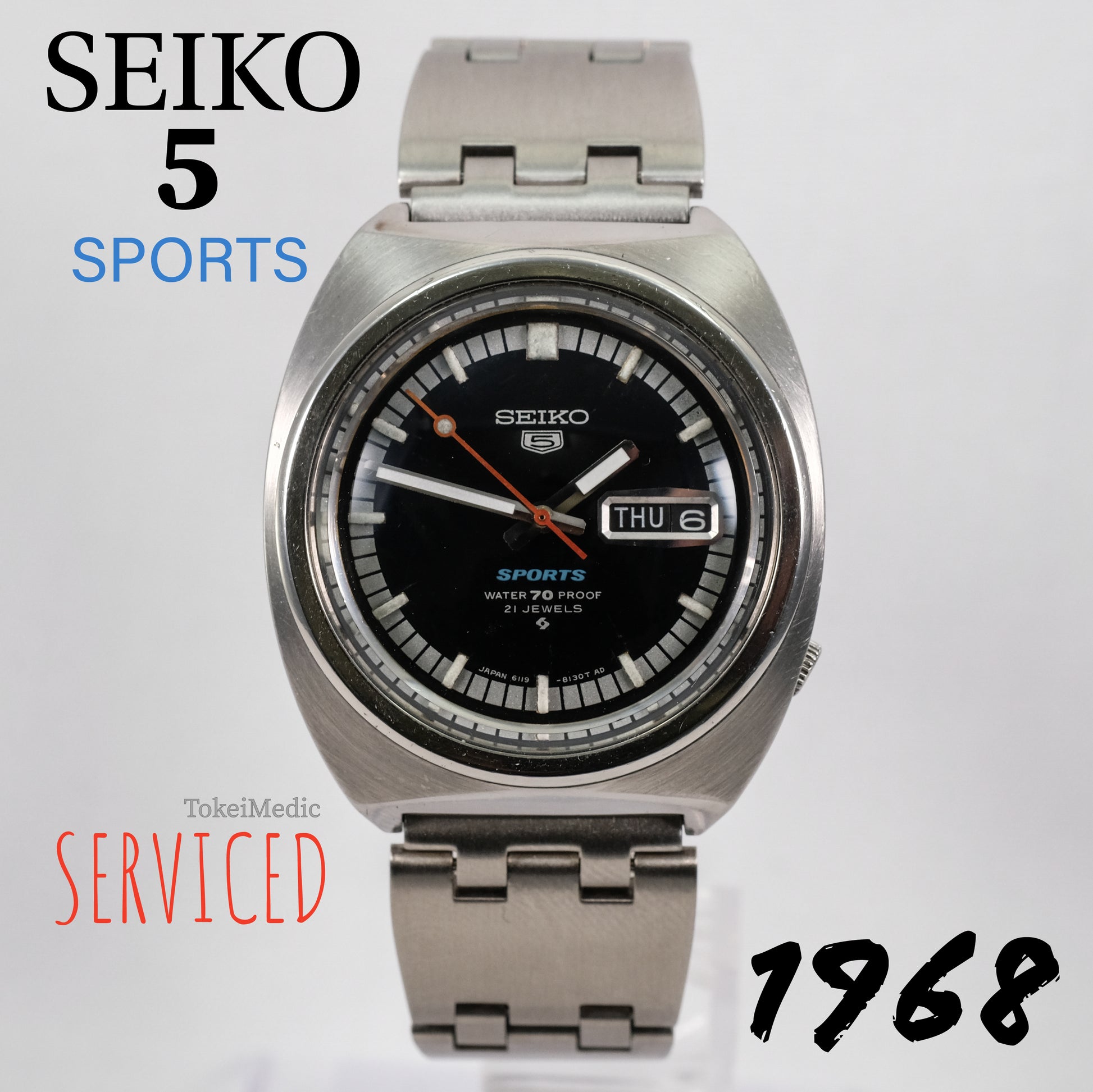 1968 Seiko Sports 6119-8130 – TokeiMedic - Main Image