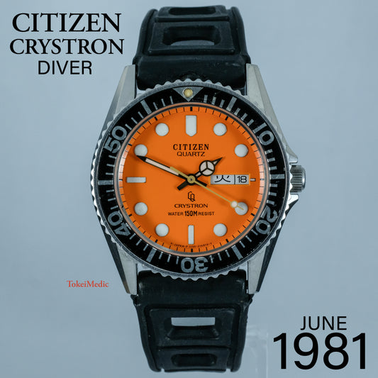 1981 Citizen Crystron Quartz Diver 4-212461Y