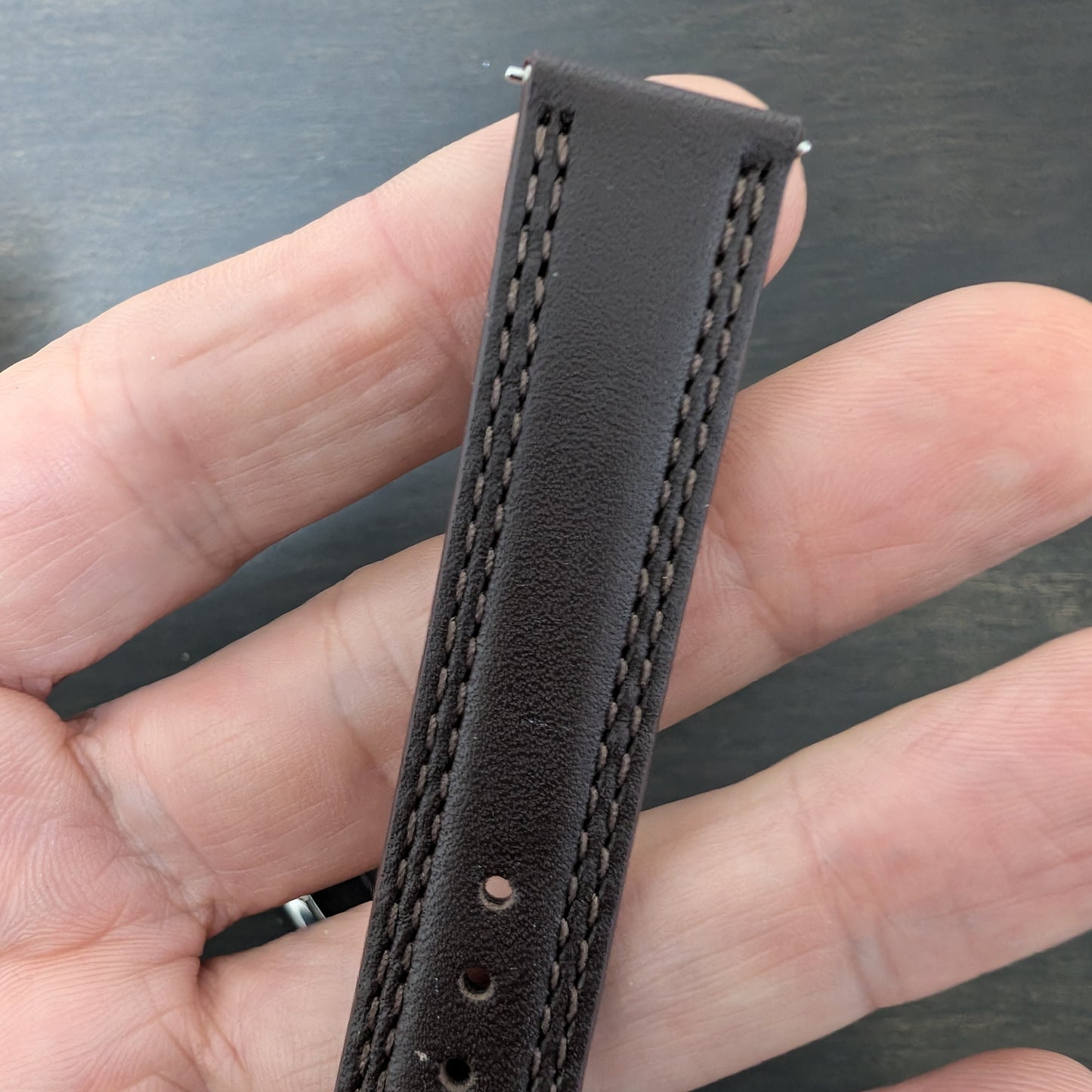 Seiko RS15C18DBN , 18mm dark brown cowhide leather strap