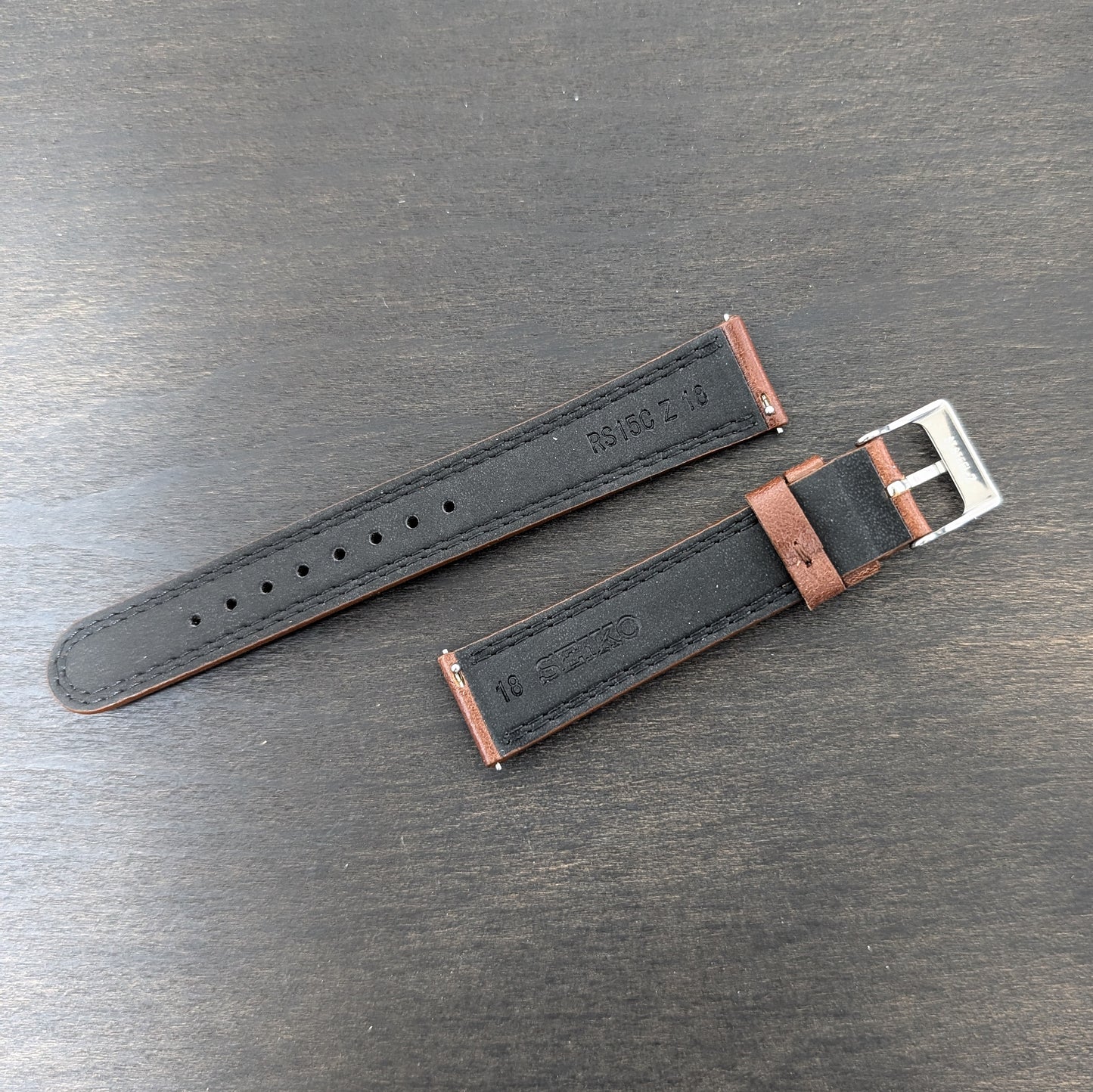 Seiko RS15C18DBN , 18mm brown cowhide leather strap