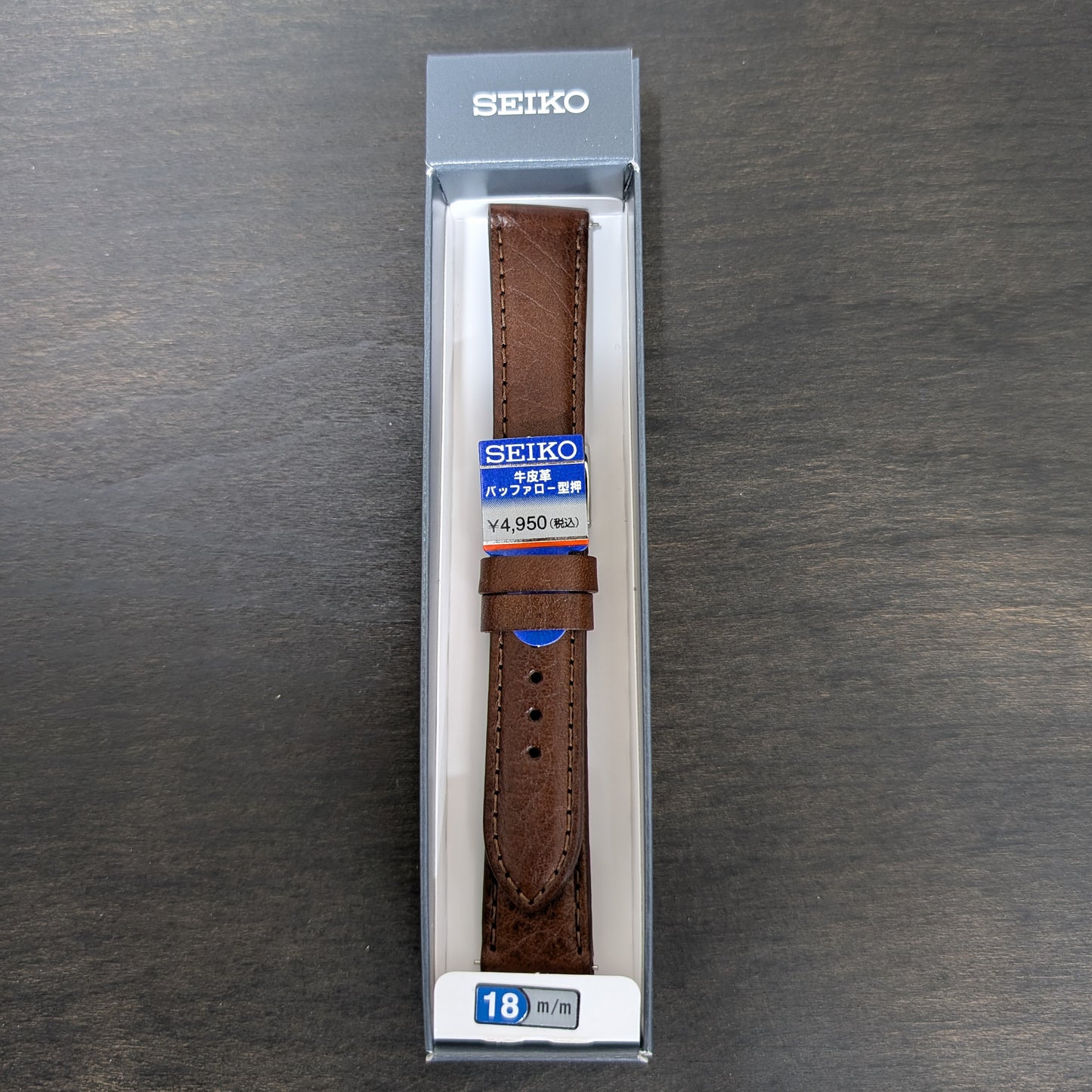 Seiko RS16C18DBN , 18mm dark brown cowhide leather strap