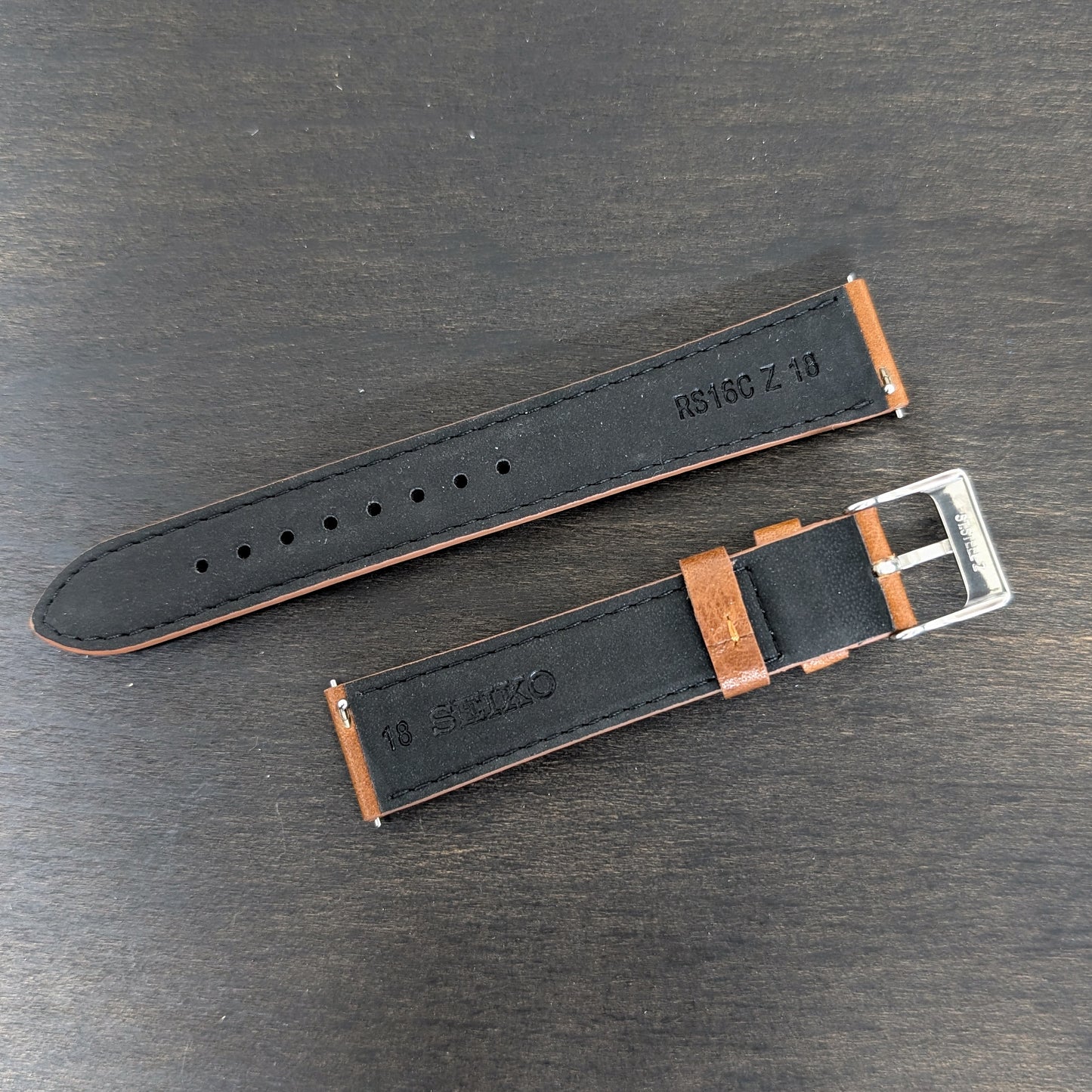 Seiko RS16C18BN , 18mm brown cowhide leather strap