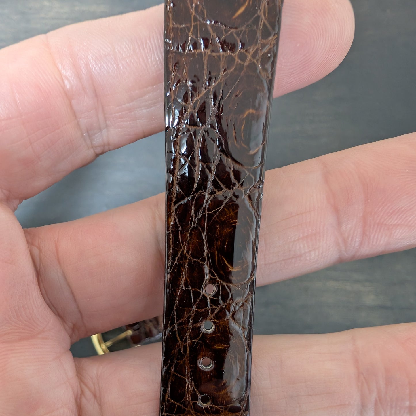 Seiko DA63, 18mm brown crocodile leather strap