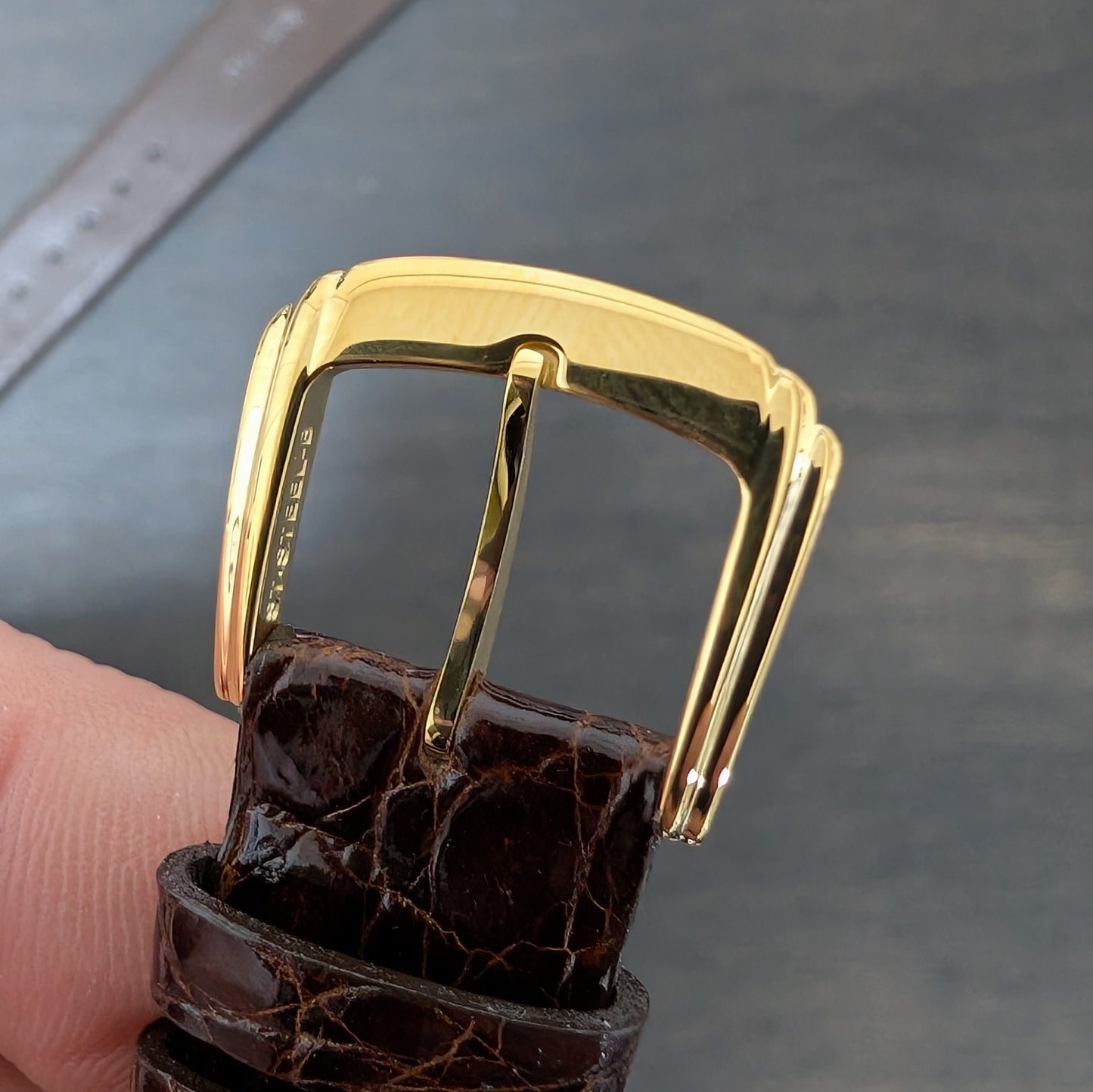 Seiko DA63, 18mm brown crocodile leather strap