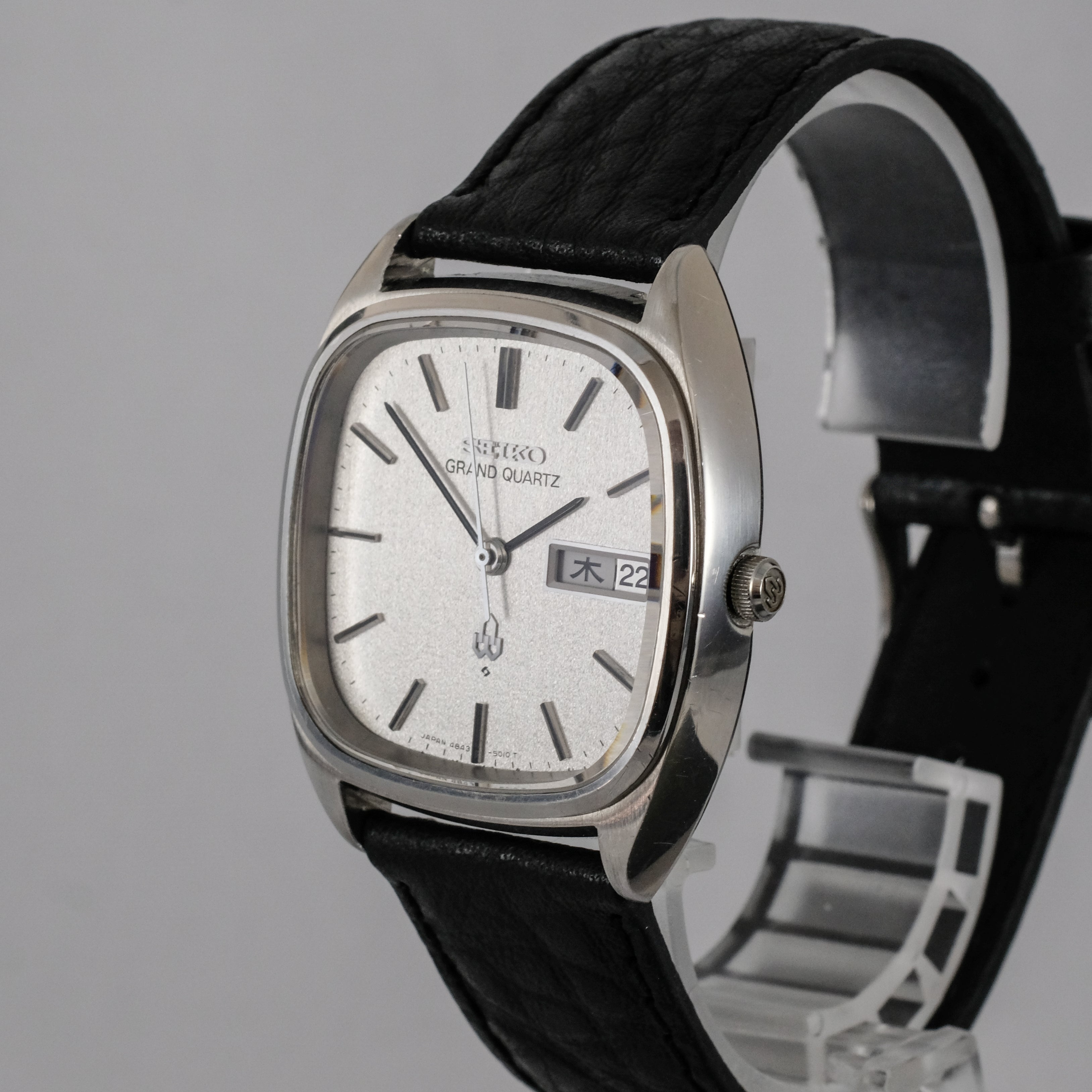 【稼働】SEIKO GRAND QUARTZ 4843-5010 スクエア 1975 Seiko Grand Quartz 4843-5010 – TokeiMedic