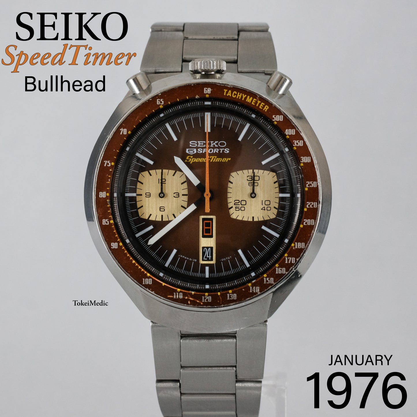 1976 Seiko "BullHead" SpeedTimer 6138-0040