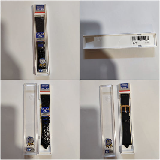 Seiko DAP8 19mm black leather strap