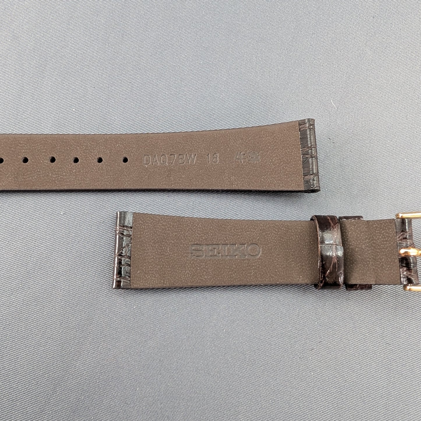 Seiko DAQ7, 18mm brown cowhide leather strap