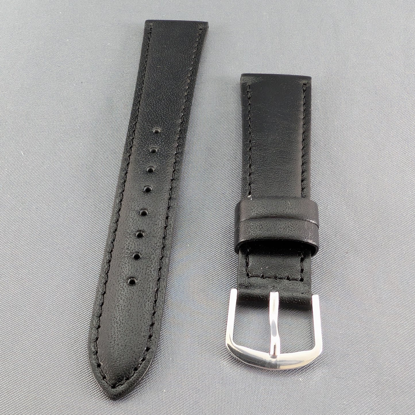 Seiko DX59, 18mm black cowhide leather strap