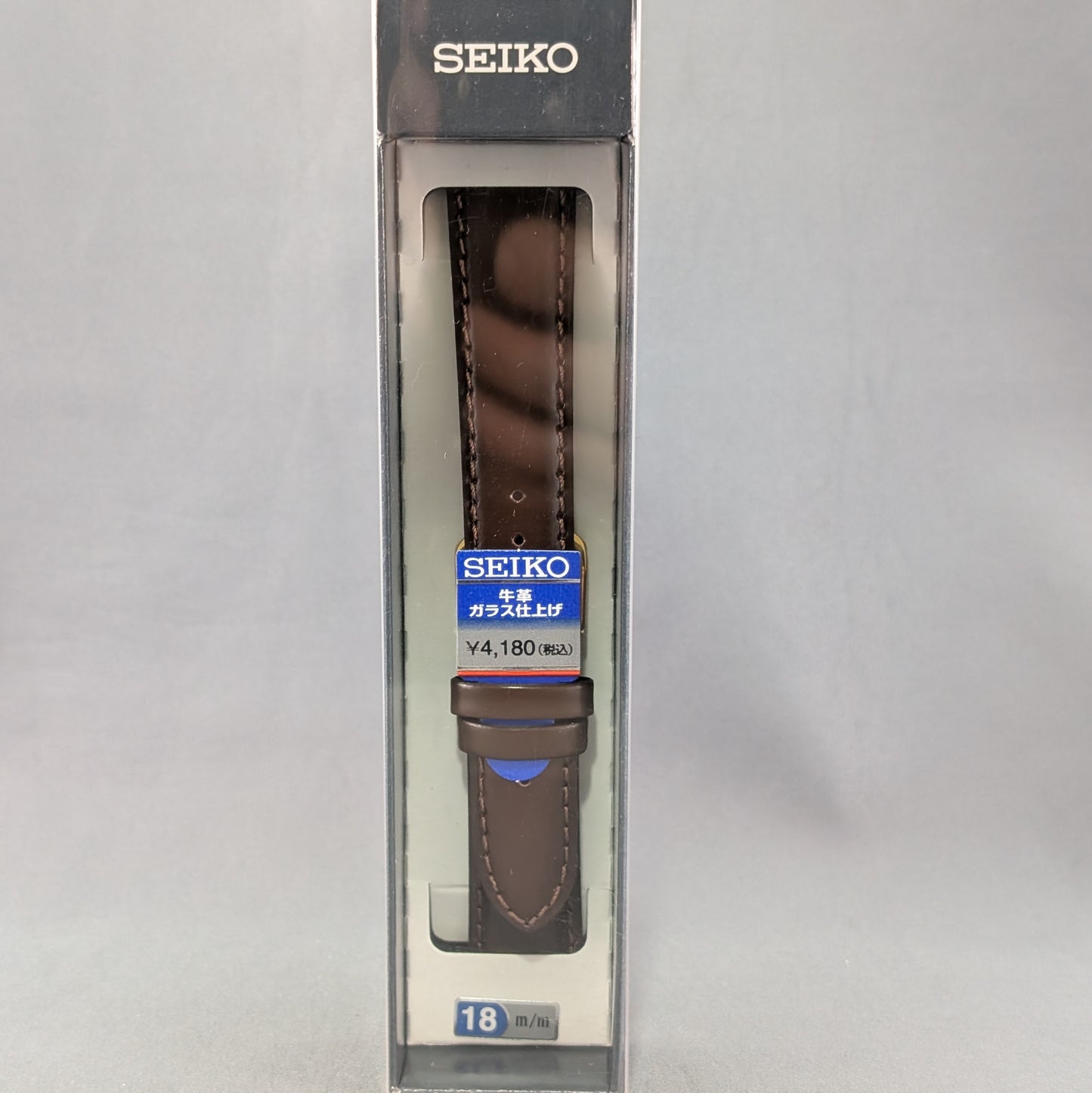 Seiko R0234, 18mm brown cowhide leather strap