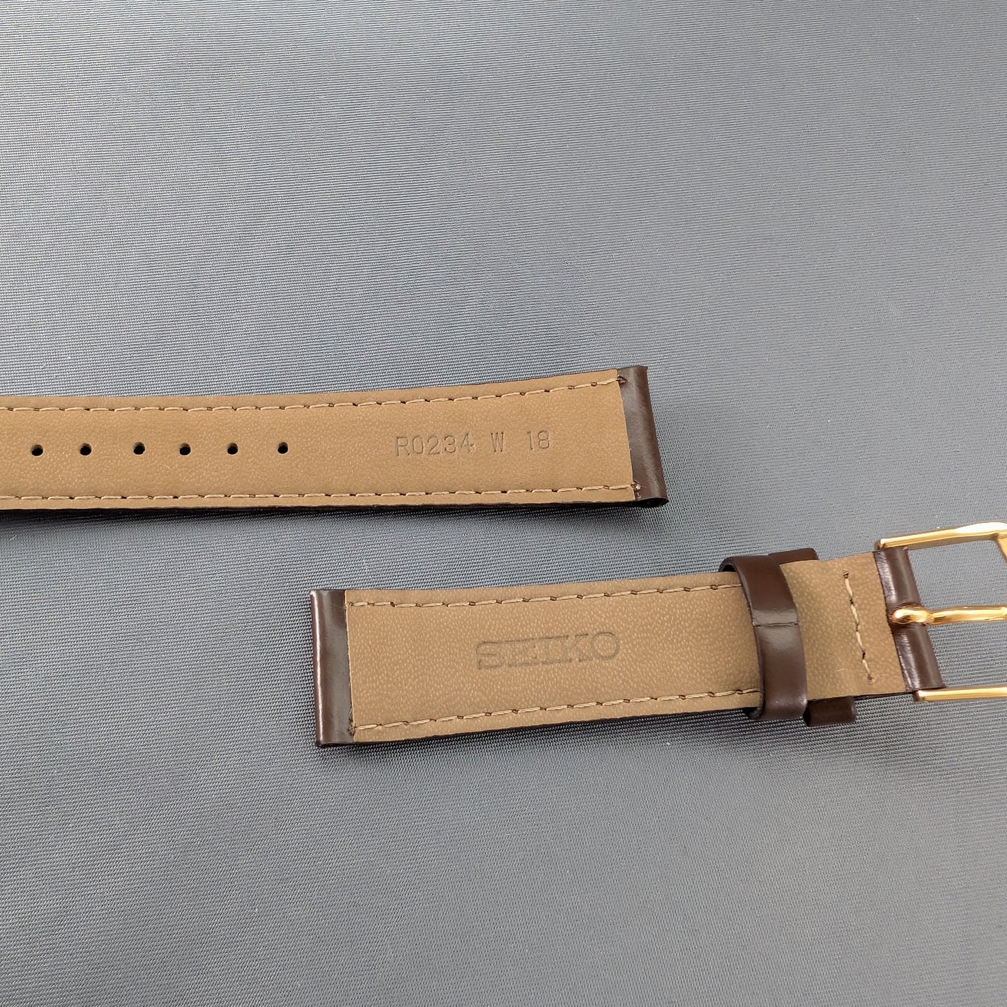 Seiko R0234, 18mm brown cowhide leather strap