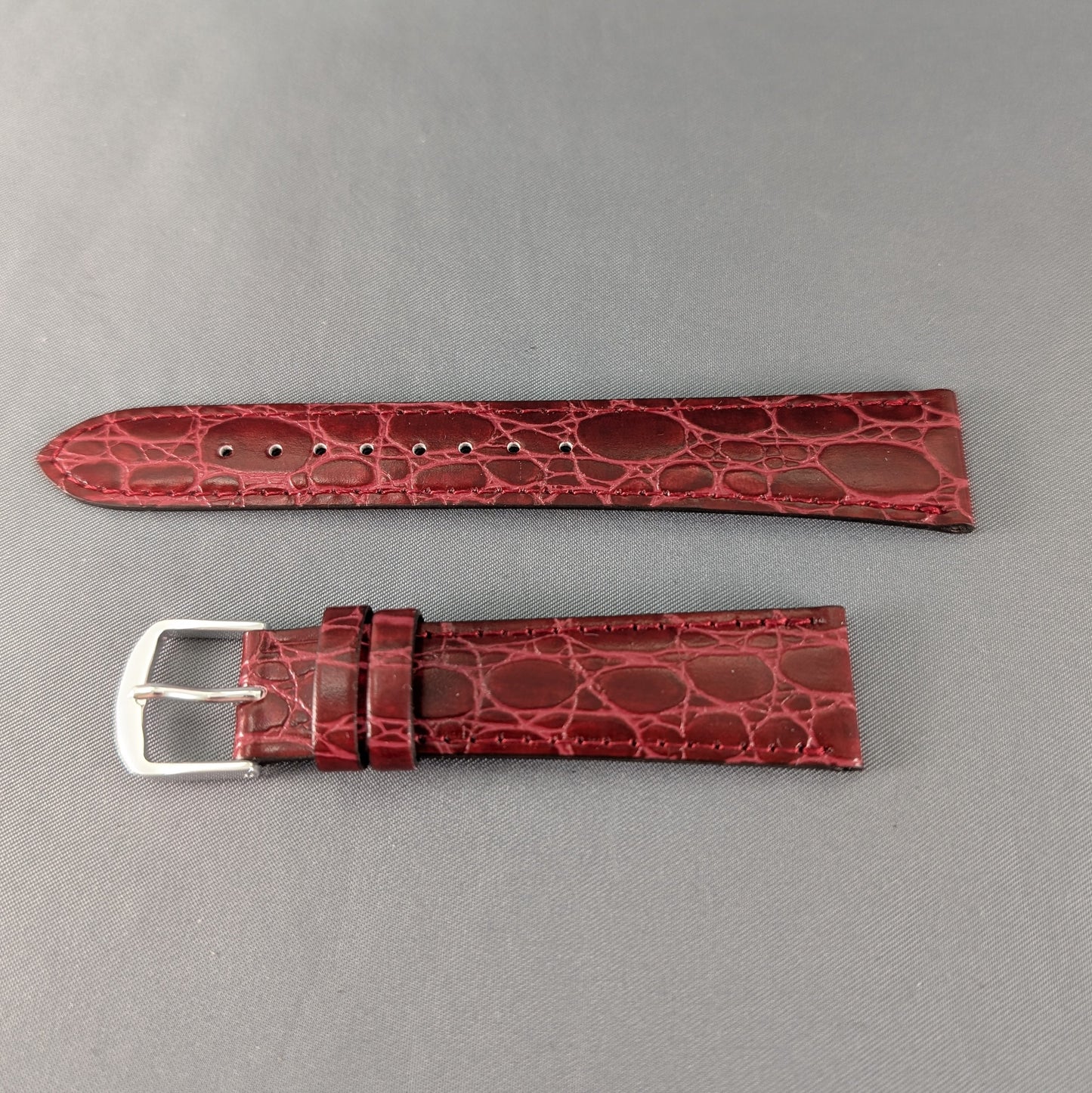 Seiko DXA7, 18mm burgundy cowhide leather strap