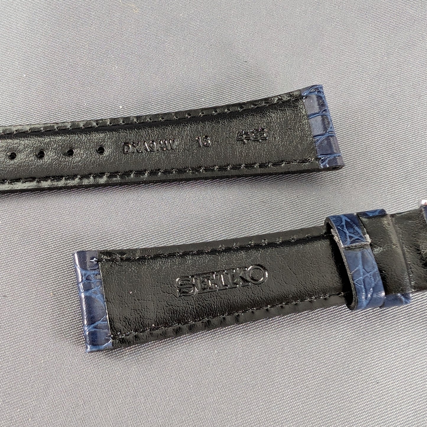 Seiko DXA9, 18mm blue cowhide leather strap