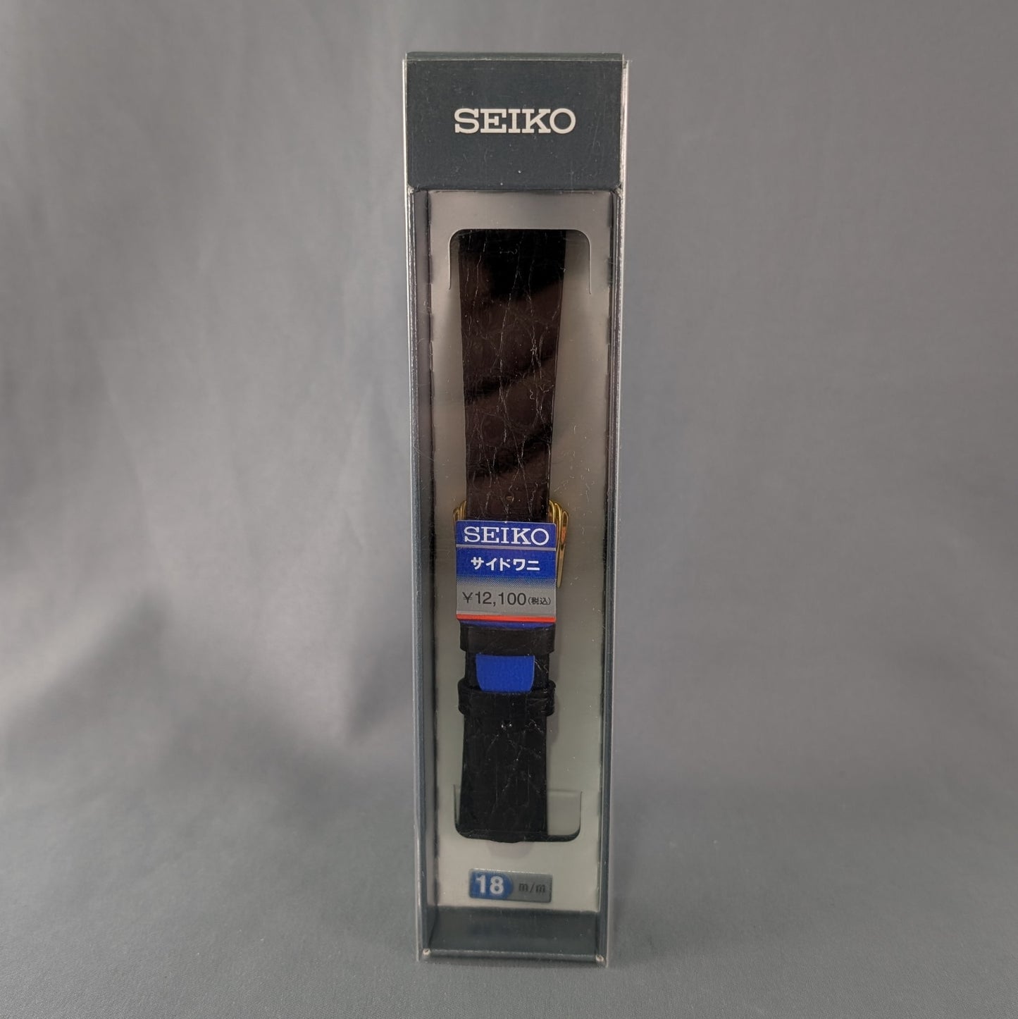 Seiko DA52, 18mm black crocodile leather strap