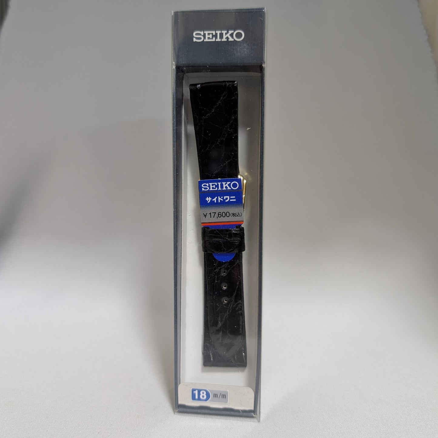 Seiko DA30, 18mm black crocodile leather strap