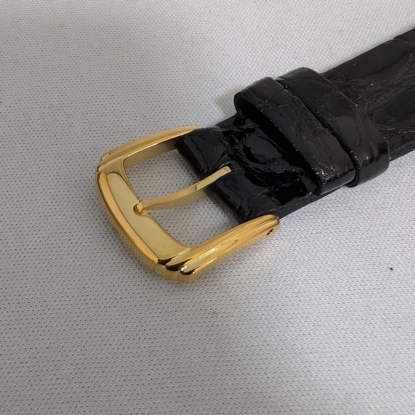 Seiko DA30, 18mm black crocodile leather strap