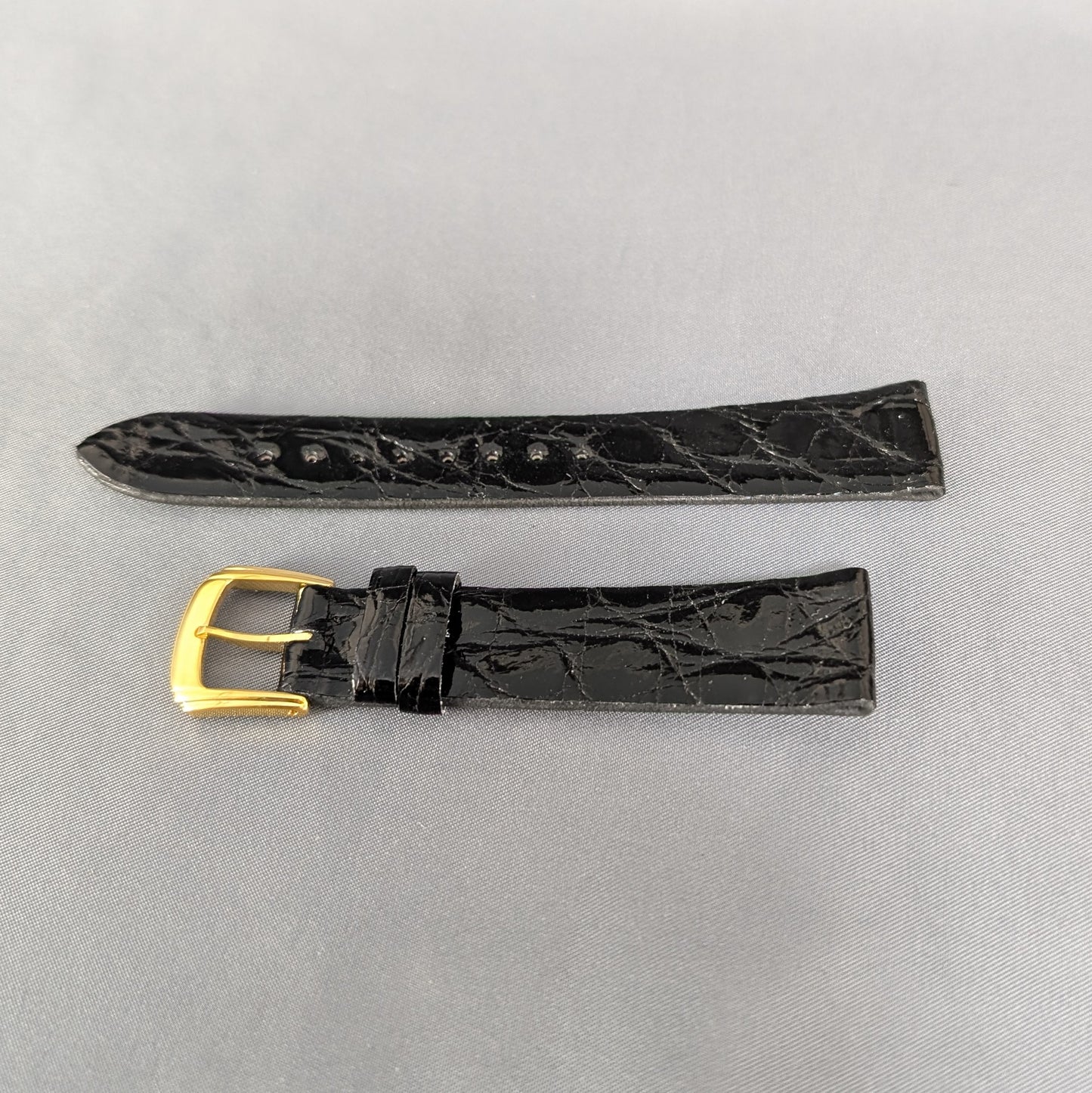 Seiko DA30, 18mm black crocodile leather strap