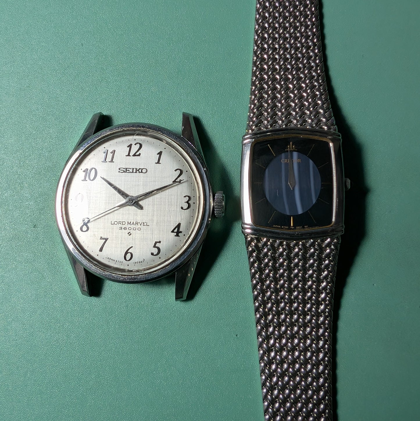 1972 Seiko Lord Marvel 36000 5740-8000 and 1983 Credor Seiko 6730-5340